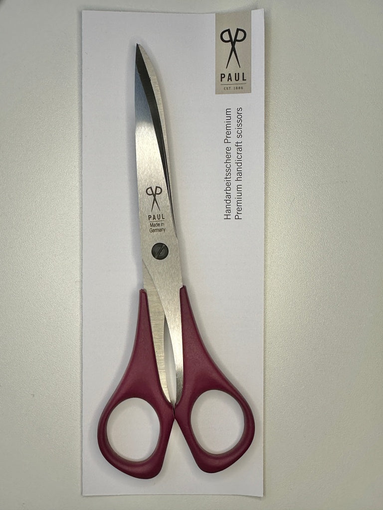 Handarbeitsschere Premium Scherenmanufaktur Paul technische Verzahnung Inch Lineatur Der Rabe im Schlamm Geschenk kaufen Nähen Patchwork Quilten Quiltshop Weihnachtsgeschenk
