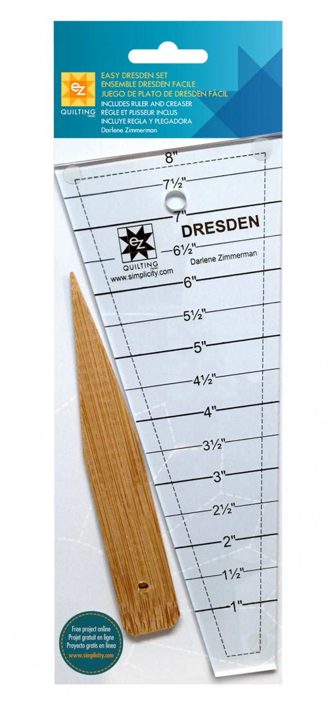 Der Rabe im Schlamm Quiltshop Deutschland Dresden Plate Ruler Creaser Set Darlene Zimmerman 8 inch Easy Dresden Set