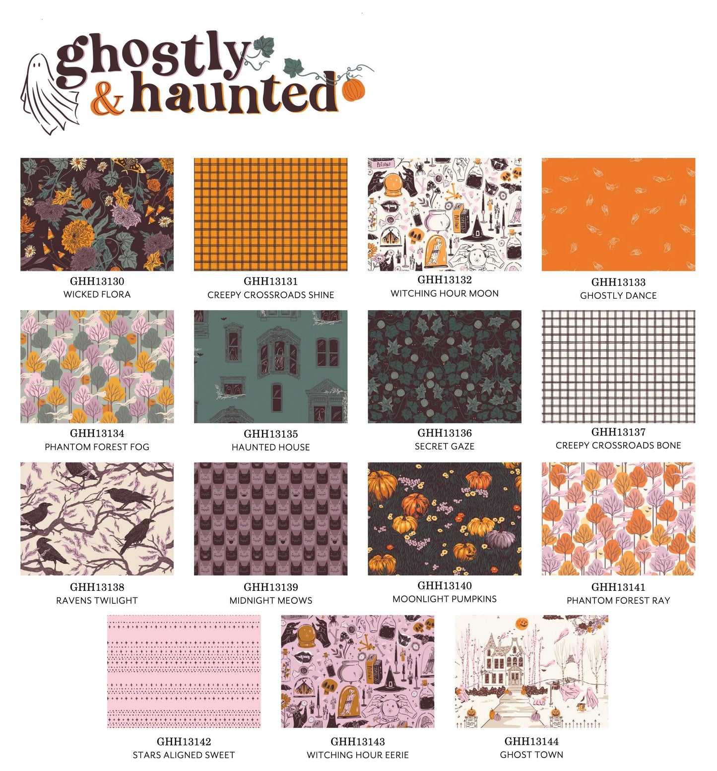 Fat Quarter Bundle Stoffset Patchworkstoffe kaufen Deutschland Der Rabe im Schlamm Art Gallery Fabrics AGF Studio Ghostly Haunted Halloween