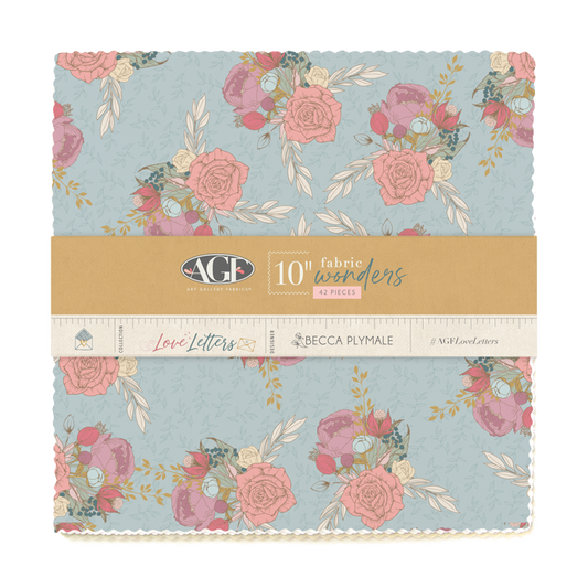 Der Rabe im Schlamm Precuts Layer Cake 10 inch Fabric Wonders squares Patchworkstoff Art Gallery Fabrics Love Letters Becca Plymale
