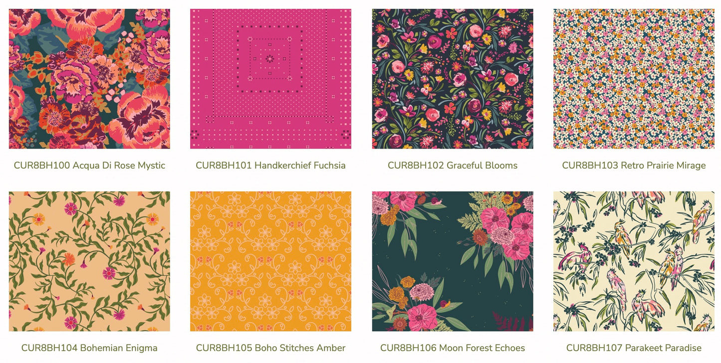 Fat Quarter Bundle Stoffset Patchworkstoffe kaufen Deutschland Der Rabe im Schlamm Art Gallery Fabrics CUR8TOR Bohemia