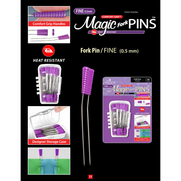 Taylor Seville Magic Pins Patchwork fein Forkpins Fork Pin Stecknadeln kaufen Der Rabe im Schlamm Quiltshop Deutschland