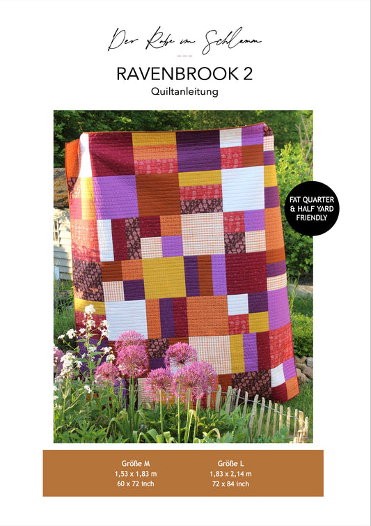 Der Rabe im Schlamm Ravenbrook 2 Quiltanleitung deutsch Fat Quarter friendly Half Yard Quiltpattern Anleitung Patchworkdecke