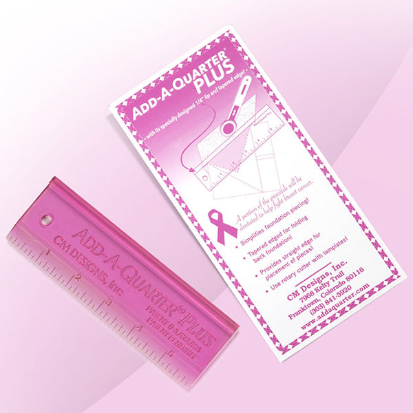 Der Rabe im Schlamm Quiltshop Deutschland Add a quarter plus pink Lineal 12 inch 6 inch FPP Foundation Paper Piecing Ruler