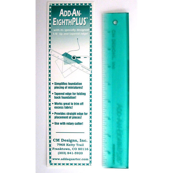 Der Rabe im Schlamm Quiltshop Deutschland Add an eight plus grün Lineal 12 inch 6 inch FPP Foundation Paper Piecing Ruler