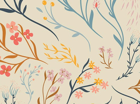 Der Rabe im Schlamm Patchworkstoff Quiltrückseite Überbreite Quiltbacking kaufen Art Gallery Fabrics Hillside Meadow