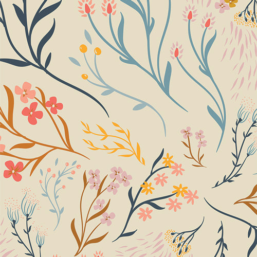 Der Rabe im Schlamm Patchworkstoff Quiltrückseite Überbreite Quiltbacking kaufen Art Gallery Fabrics Hillside Meadow