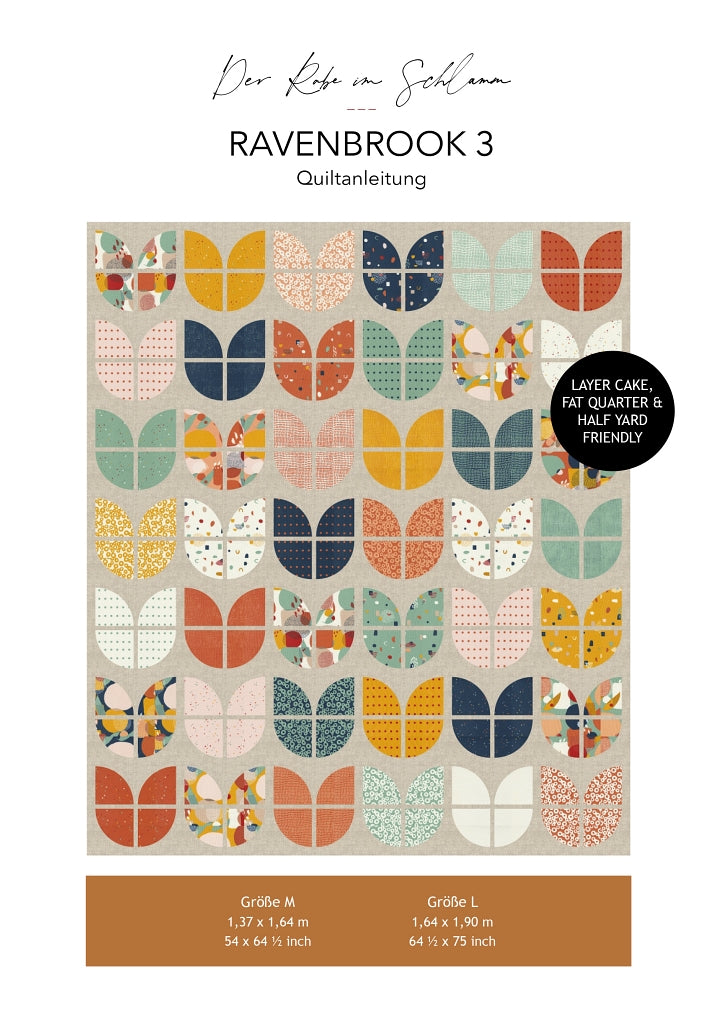 Der Rabe im Schlamm Ravenbrook 3 Quilt Quiltanleitung Quiltpattern deutsch Layer Cake Fat Quarter friendly