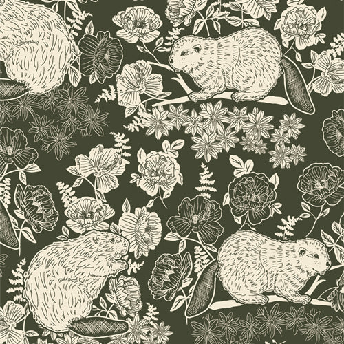Der Rabe im Schlamm Meterware Patchworkstoff kaufen Art Gallery Fabrics Wild Forgotten Bonnie Christine Beaver and Bloom Sycamore
