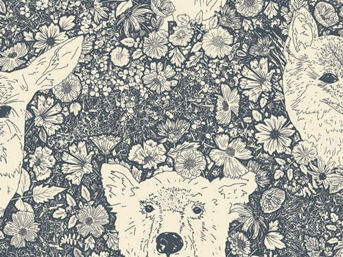 Der Rabe im Schlamm The Open Road Wandering With Bear Bonnie Christine Art Gallery Fabrics Stoff kaufen Quiltrückseite