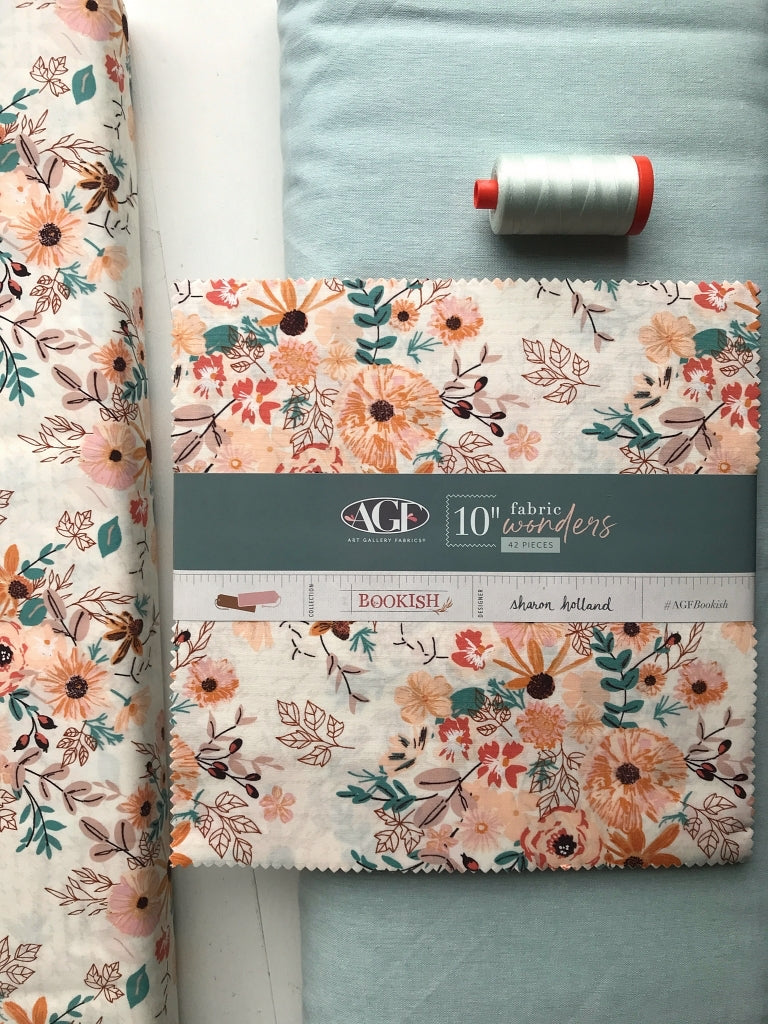 Quilt Kit Materialpackung Nähpaket Ravenbrook 1 Art Gallery Fabrics Bookish Essex yarn dyed Linen
