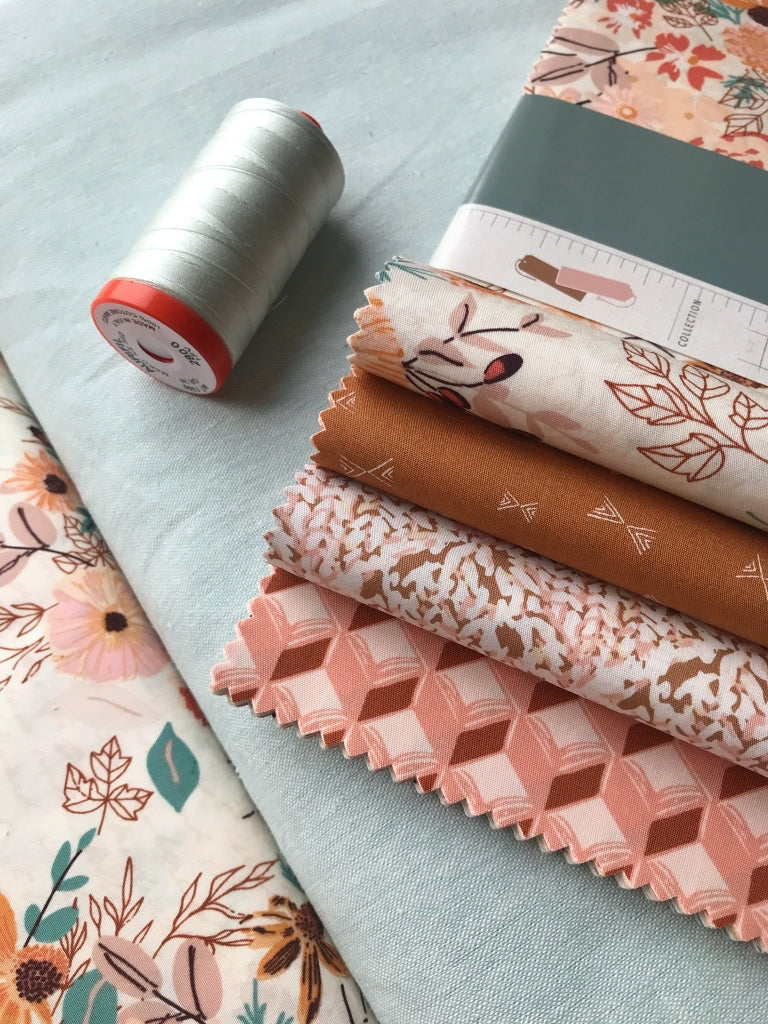 Quilt Kit Materialpackung Nähpaket Ravenbrook 1 Art Gallery Fabrics Bookish Essex yarn dyed Linen
