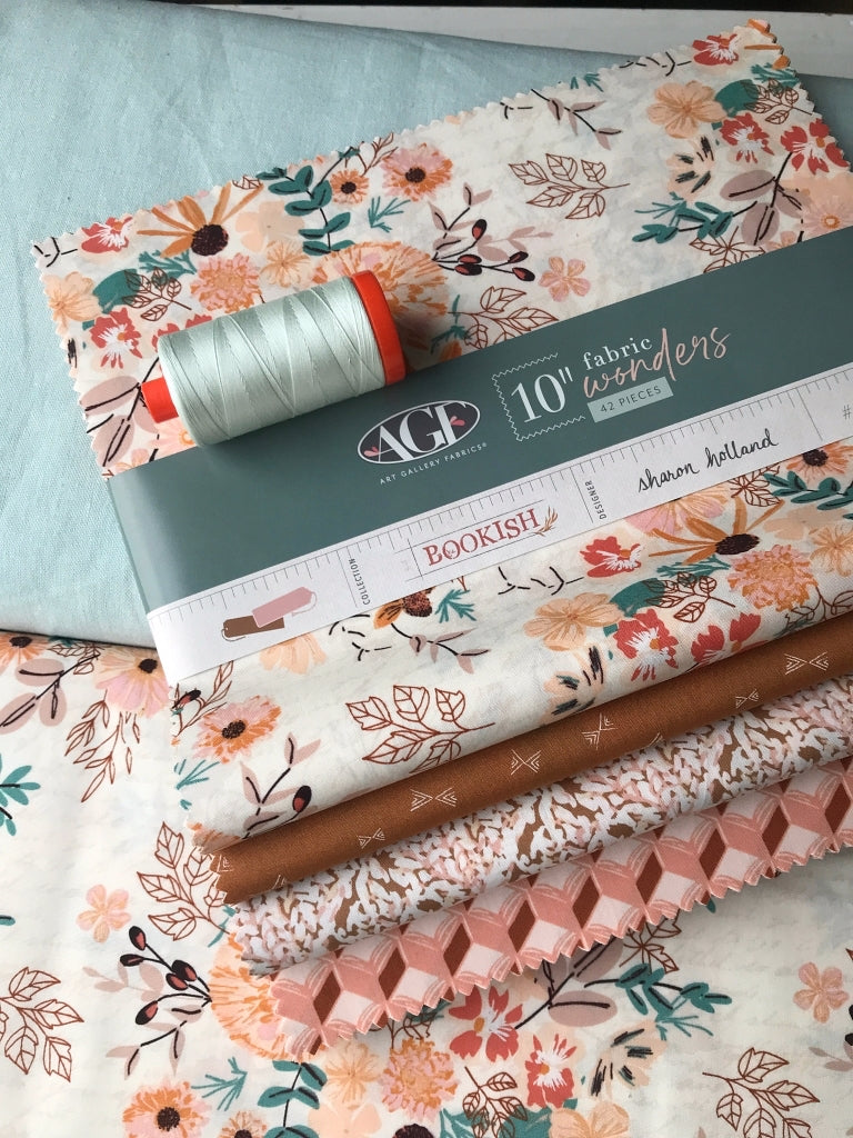 Quilt Kit Materialpackung Nähpaket Ravenbrook 1 Art Gallery Fabrics Bookish Essex yarn dyed Linen