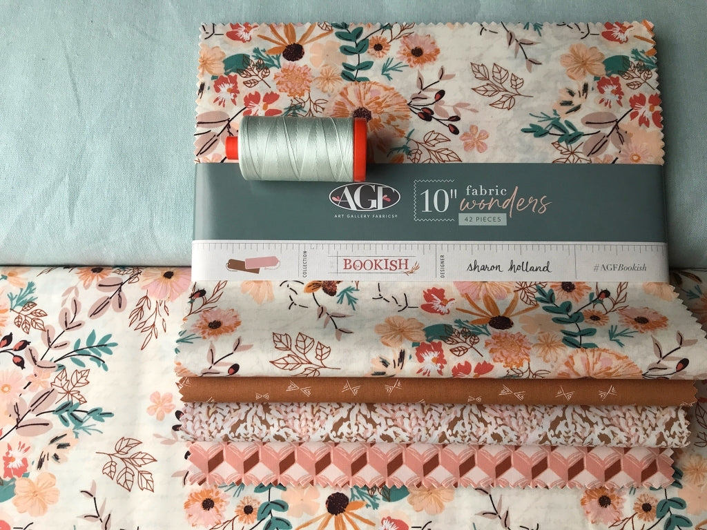 Quilt Kit Materialpackung Nähpaket Ravenbrook 1 Art Gallery Fabrics Bookish Essex yarn dyed Linen