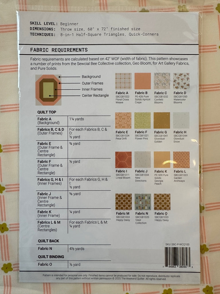 Quilt Kit  Der Rabe im Schlamm Deutschland kaufen Art Gallery Fabrics Geobloom Framed Foliage