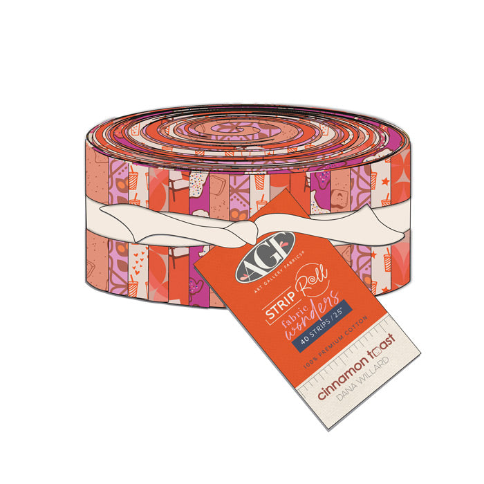 Strip Roll - Cinnamon Toast - Dana Willard - Art Gallery Fabrics (40 Streifen - 2,5 inch breit)