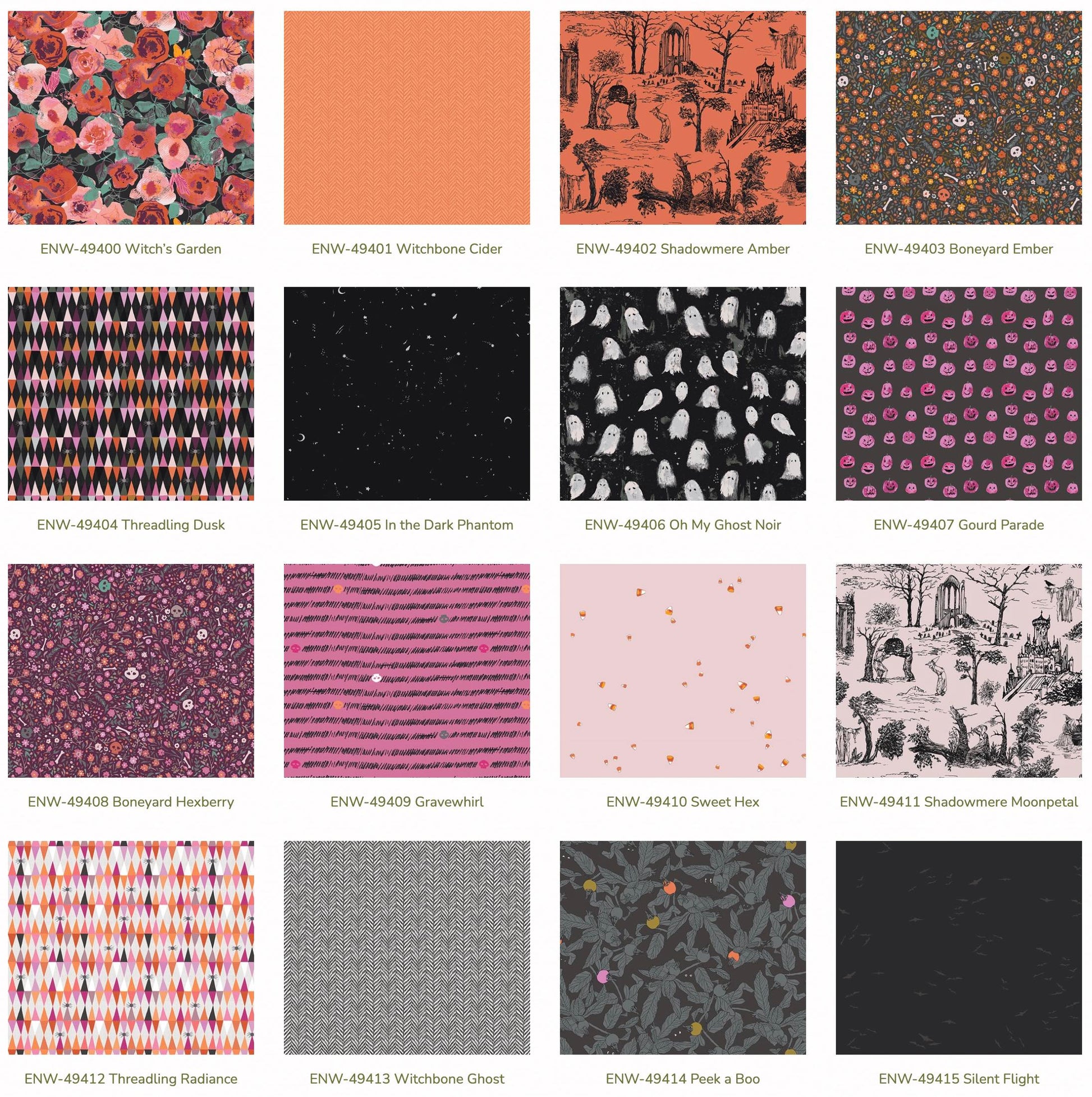 Fat Quarter Bundle Precuts Stoffset Patchworkstoffe kaufen Deutschland Der Rabe im Schlamm Art Gallery Fabrics Katarina Roccella Halloween Enshadow