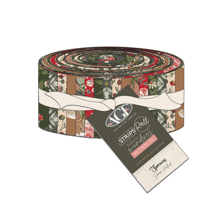 Jelly Roll 2,5 inch Strips Roll Precuts Stoffset Patchworkstoffe kaufen Deutschland Der Rabe im Schlamm Art Gallery Fabrics Sharon Holland Spruce