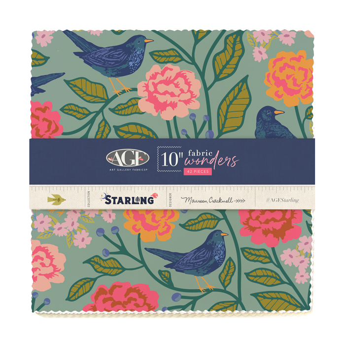 Der Rabe im Schlamm Patchworkstoffe kaufen Quiltshop Deutschland Art Gallery Fabrics Precuts Fabrics Wonders 10" Layer Cake Starling Maureen Cracknell Linen Blend