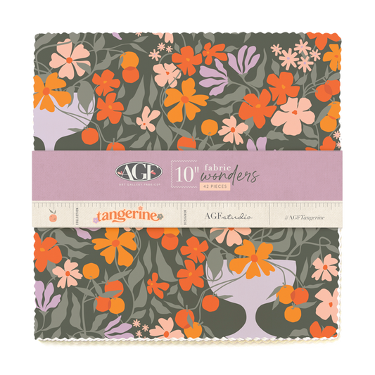 Der Rabe im Schlamm Layer Cake kaufen 10" squares Precuts Fabric Wonders Art Gallery Fabrics AGF studio Tangerine