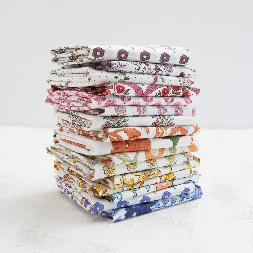 Fat Quarter Bundle Precuts Stoffset Patchworkstoffe kaufen Deutschland Der Rabe im Schlamm Fableism Indian Block Prints Cottage