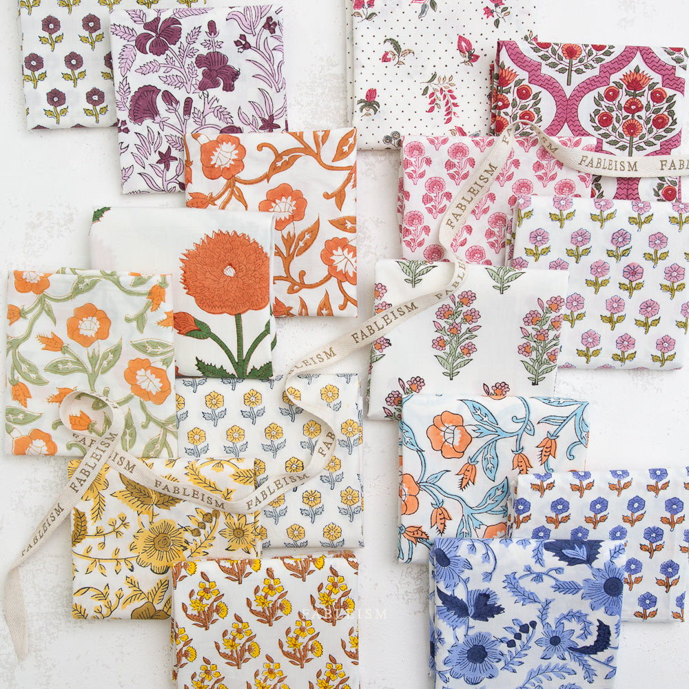 Fat Quarter Bundle Precuts Stoffset Patchworkstoffe kaufen Deutschland Der Rabe im Schlamm Fableism Indian Block Prints Cottage