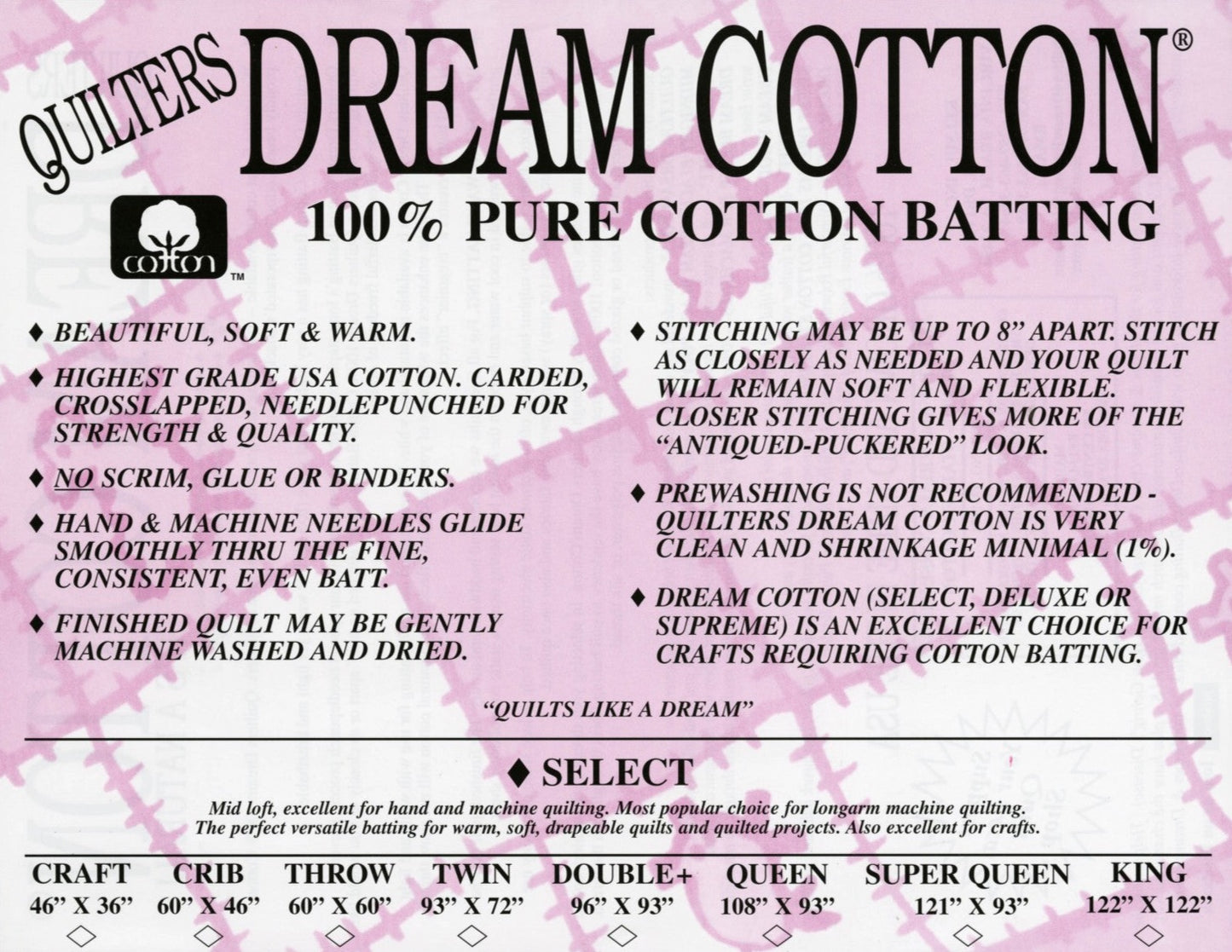 Baumwollvlies Quiltvlies Quilters Dream Cotton Select Twin Der Rabe im Schlamm kaufen