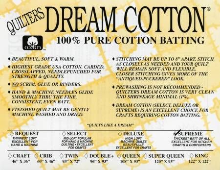 Baumwollvlies Quiltvlies Quilters Dream Cotton Supreme Twin Der Rabe im Schlamm kaufen