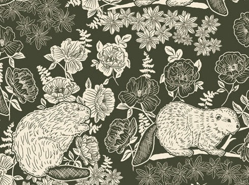 Der Rabe im Schlamm Meterware Patchworkstoff kaufen Art Gallery Fabrics Wild Forgotten Bonnie Christine Beaver and Bloom Sycamore